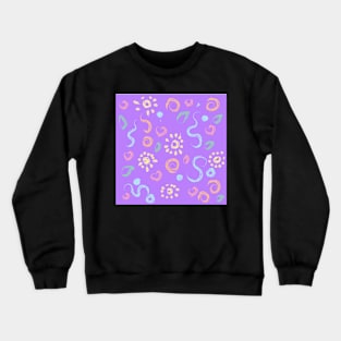 Cute baby pattern  flower and sun paint violet Crewneck Sweatshirt